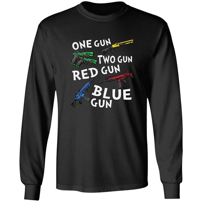 One Gun Two Gun Red Gun Blue Gun T Shirt One Gun Two Gun Red Gun Blue Gun T Shirt