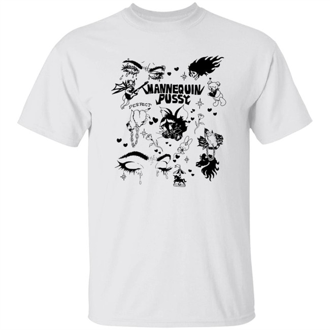Mannequin Pussy Merch Tattoo Flash T Shirt Black Mannequin Pussy Merch Tattoo Flash T Shirt Black