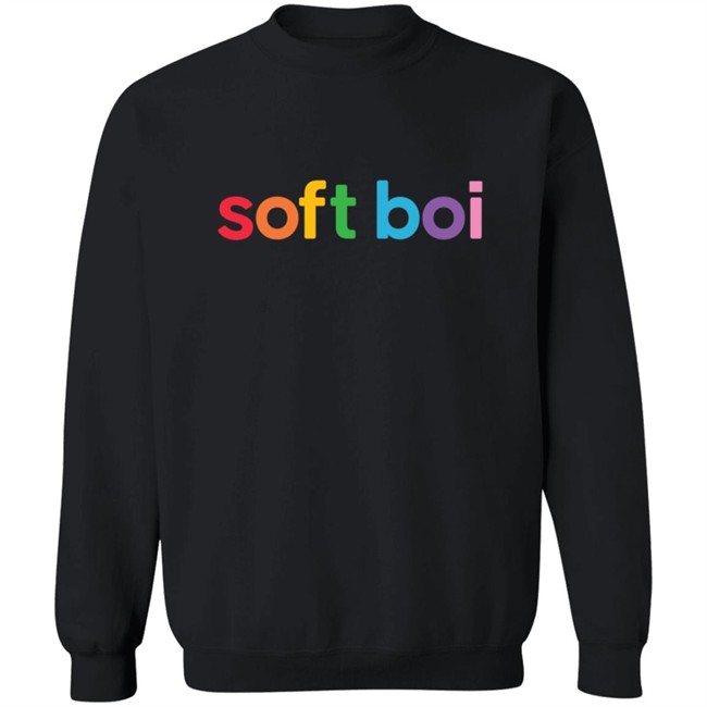 Soft Boi Merch Rainbow Text Crewneck Sweatshirt Soft Boi Merch Rainbow Text Crewneck Sweatshirt
