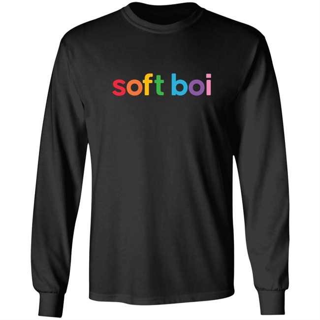 Soft Boi Merch Rainbow Text Crewneck Sweatshirt Soft Boi Merch Rainbow Text Crewneck Sweatshirt