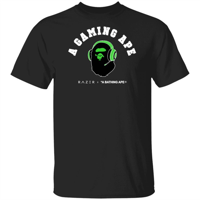 Razer X Bape A Gaming Ape Black Shirt Razer X Bape A Gaming Ape Black Shirt