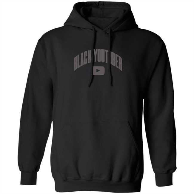 Black Youtuber Hoodie Black -Poudii