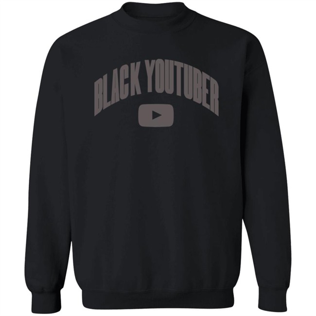 Black Youtuber Hoodie Black -Poudii Black Youtuber Hoodie Black -Poudii
